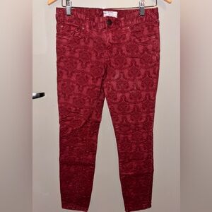 Free People Burgundy Textured Pants